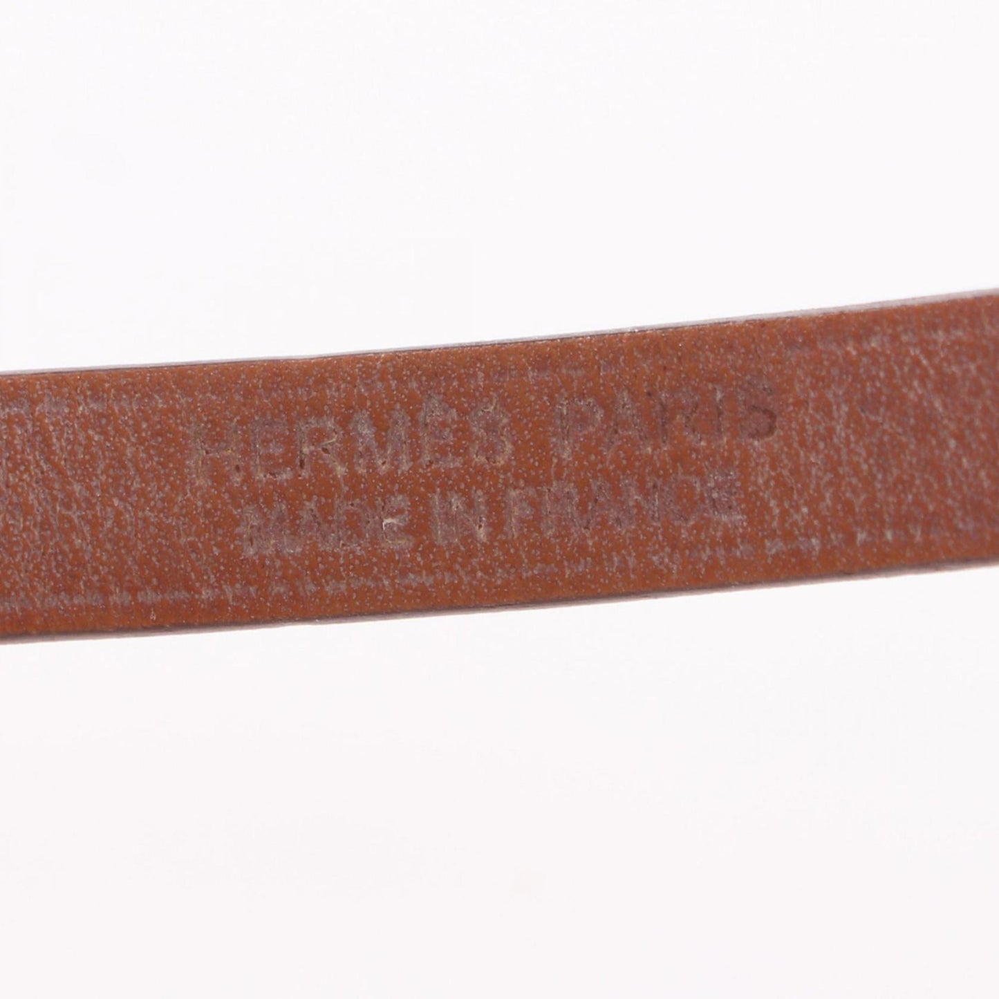 Hermes HERMES Rival Mini Bracelet Stainless Steel Swift Leather Ladies Orange Silver