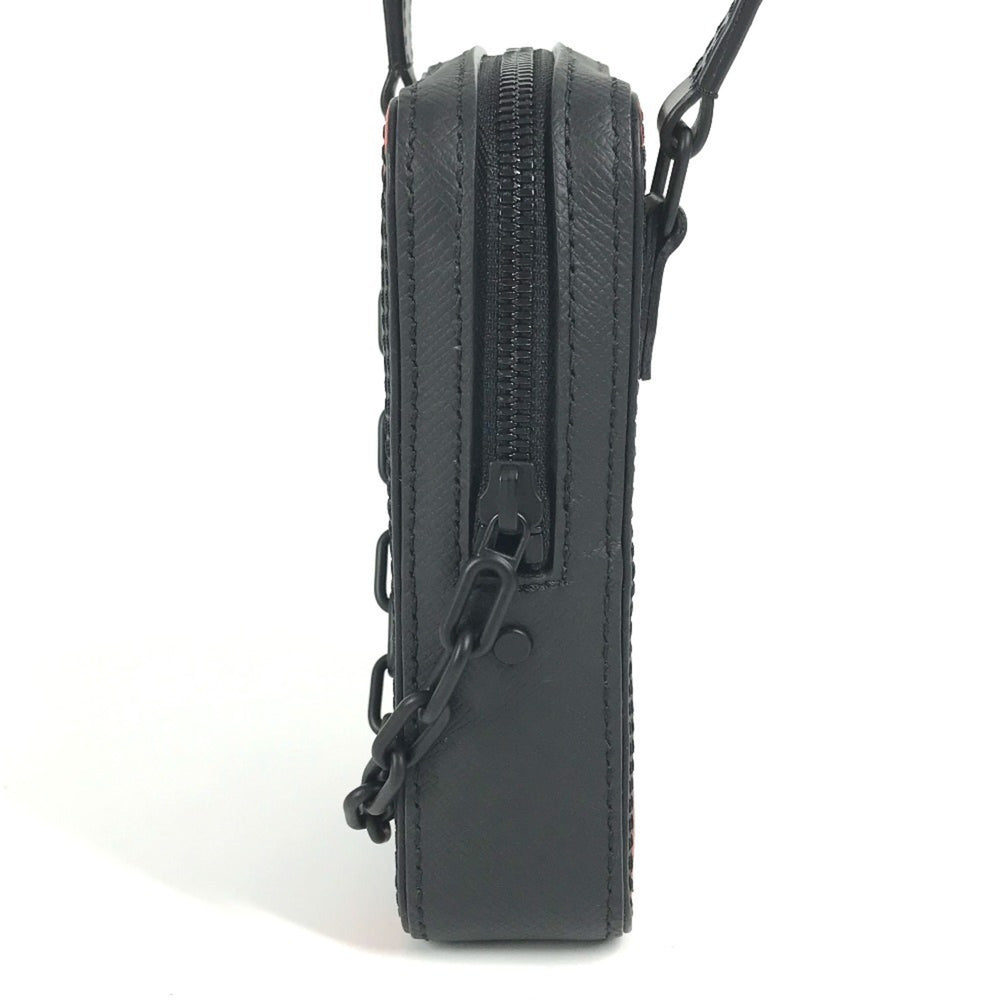LOUIS VUITTON M30332 Taiga Rainbow Danube Messenger Pochette Shoulder Bag in Leather, Unisex, Black, Like New — Like New