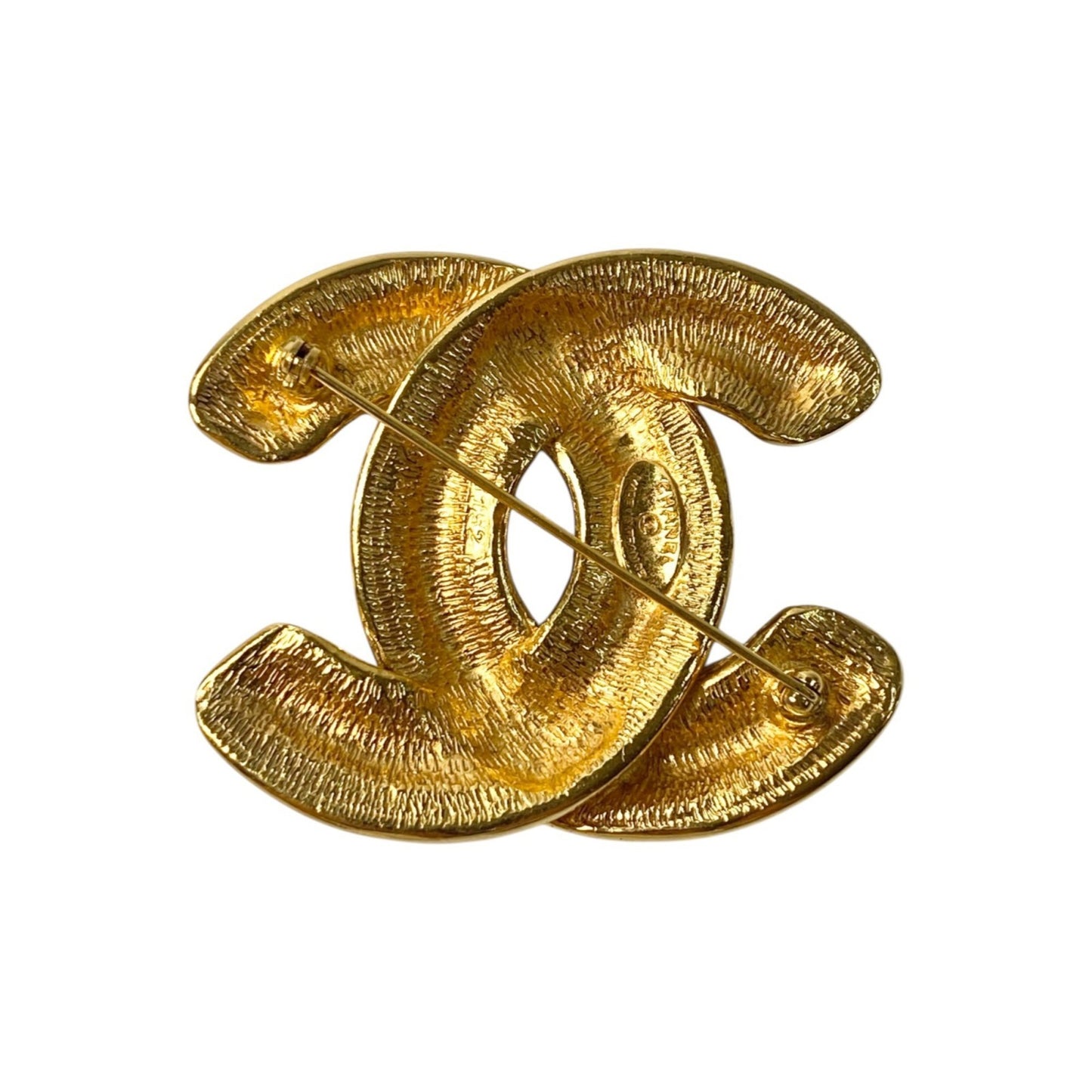 CHANEL Women's Coco Mark Matelasse Gold Brooch