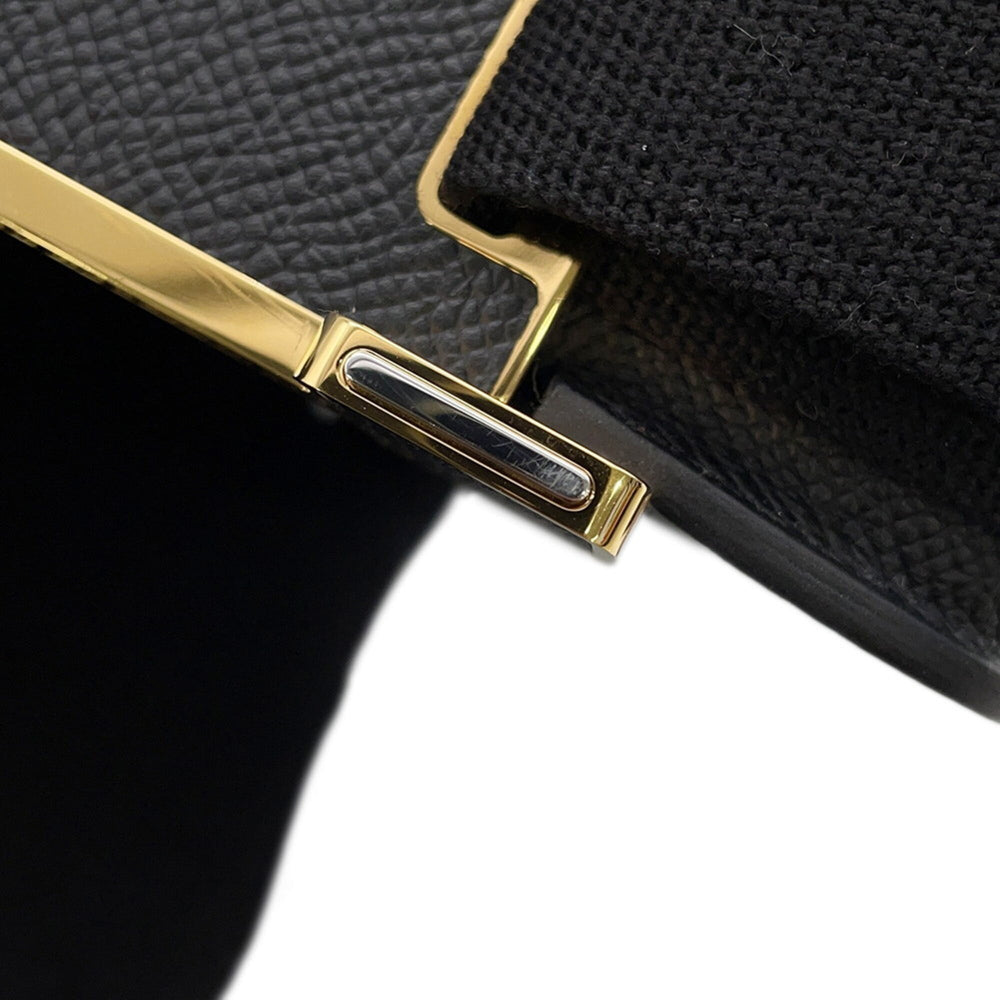 Hermes Shoulder Bag Geta Black Epsom Leather G Stamp HERMES Handbag — Like New