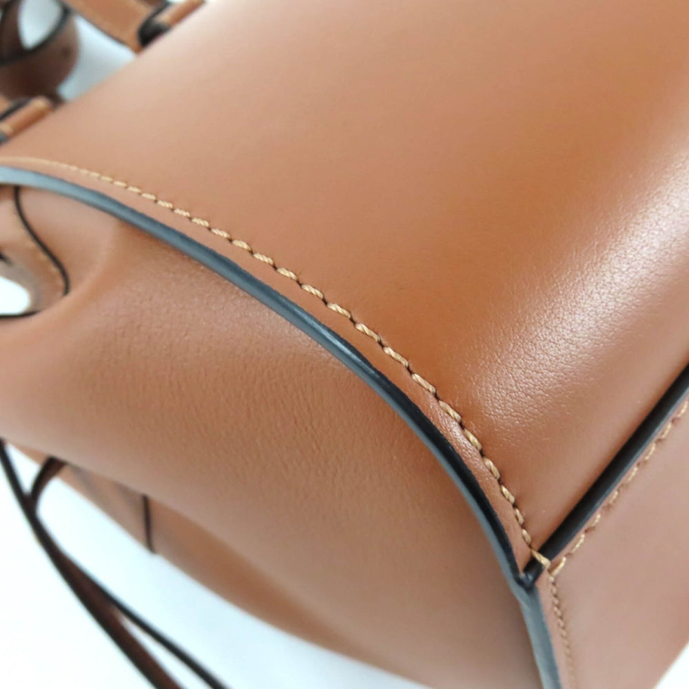 LOEWE 314.30.V07 Hammock Drawstring Mini Tan 2-Way Leather Shoulder Bag, Made in Spain, Women's — Like New