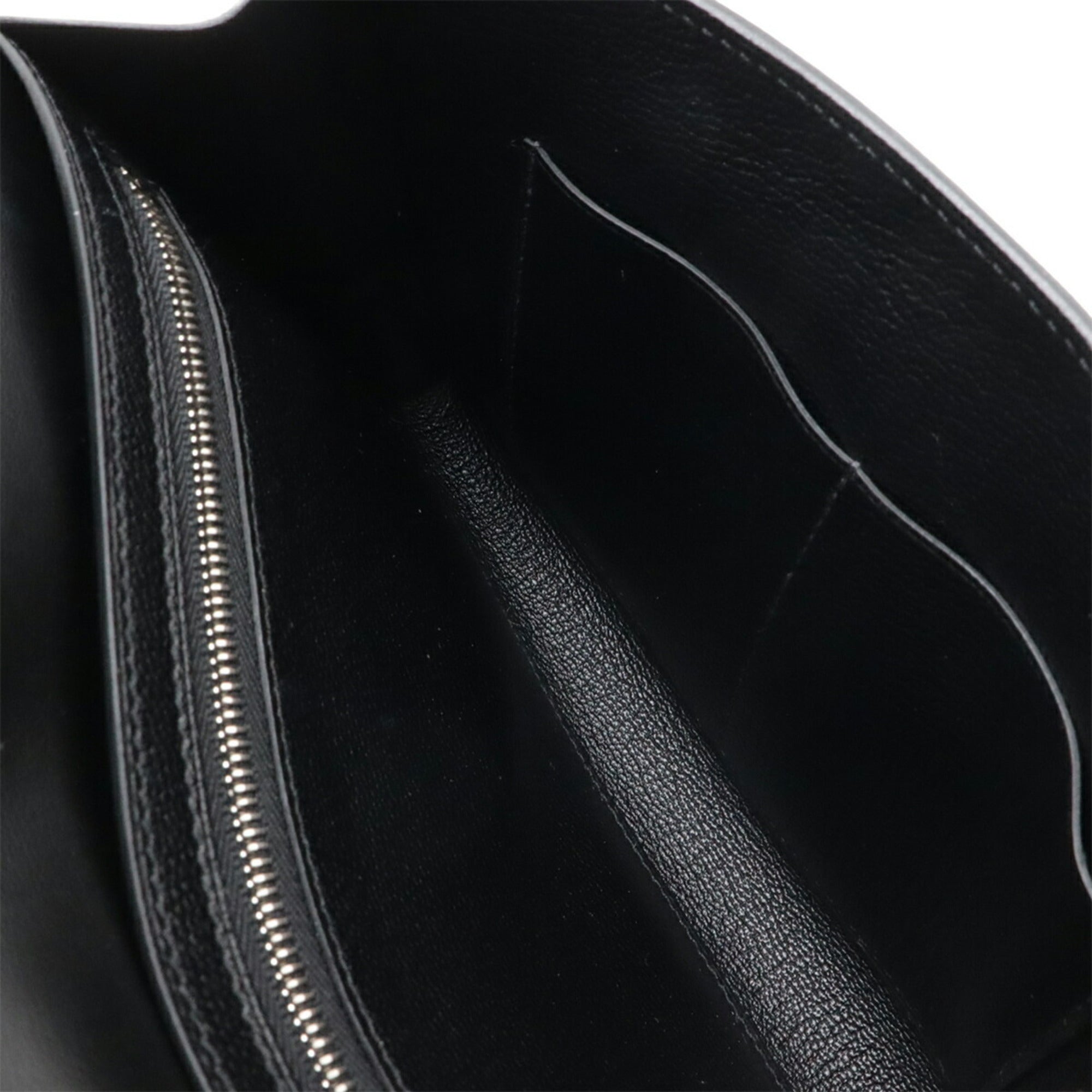 HERMES Faco 1938-19 Clutch Bag, Second Chevre Leather, Black, A Stamp, Sale Item — Like New