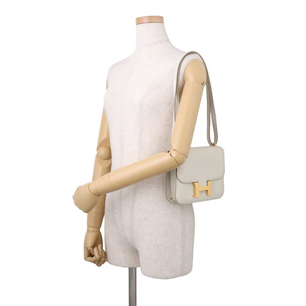 Hermes Mini Constance 3 Miroir Verso Mushroom Chai Chevre Mysore B stamp handbag women's HERMES — Like New