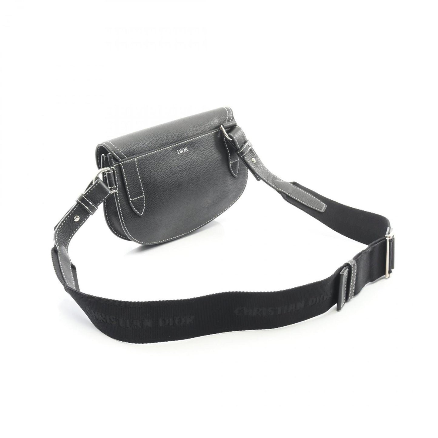 Christian Dior Dior Saddle Bag, Waist Body Leather, Men's, Black