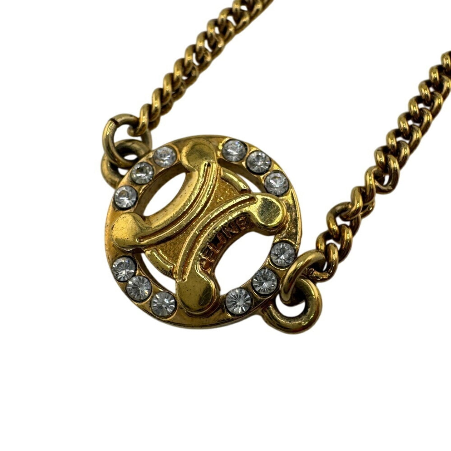 CELINE Macadam GP x Rhinestone Gold Bracelet for Women