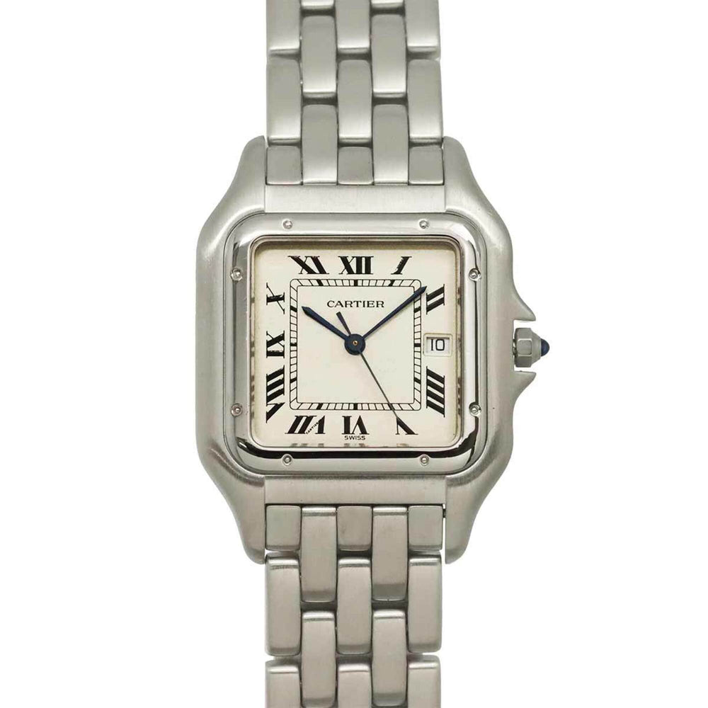 Cartier Panthère LM W25032P5 Men's Watch, Date, Ivory, Quartz Watch — Like New