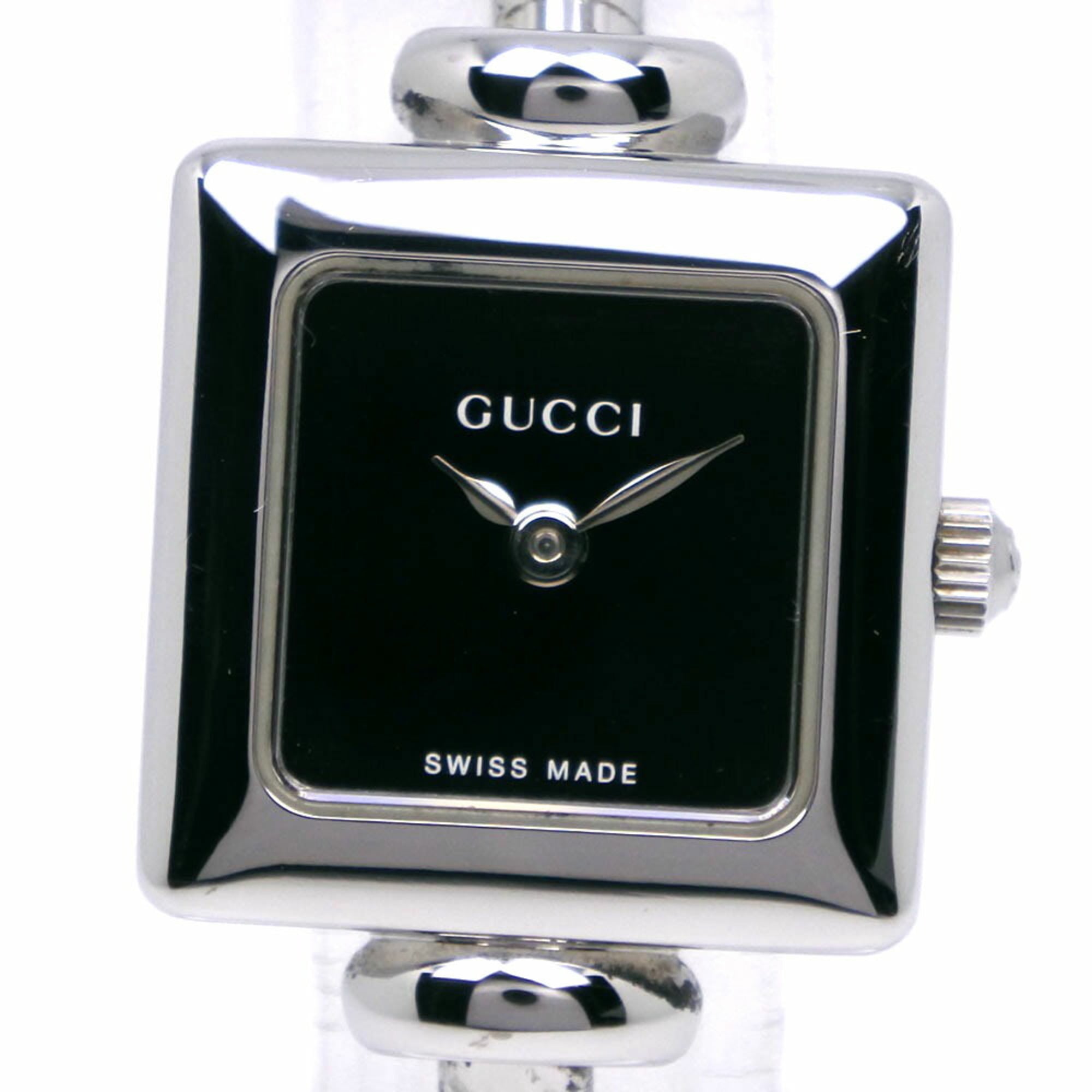 Gucci GUCCI Watch 1900L Stainless Steel Quartz Analog Display Black Dial Women's — Good