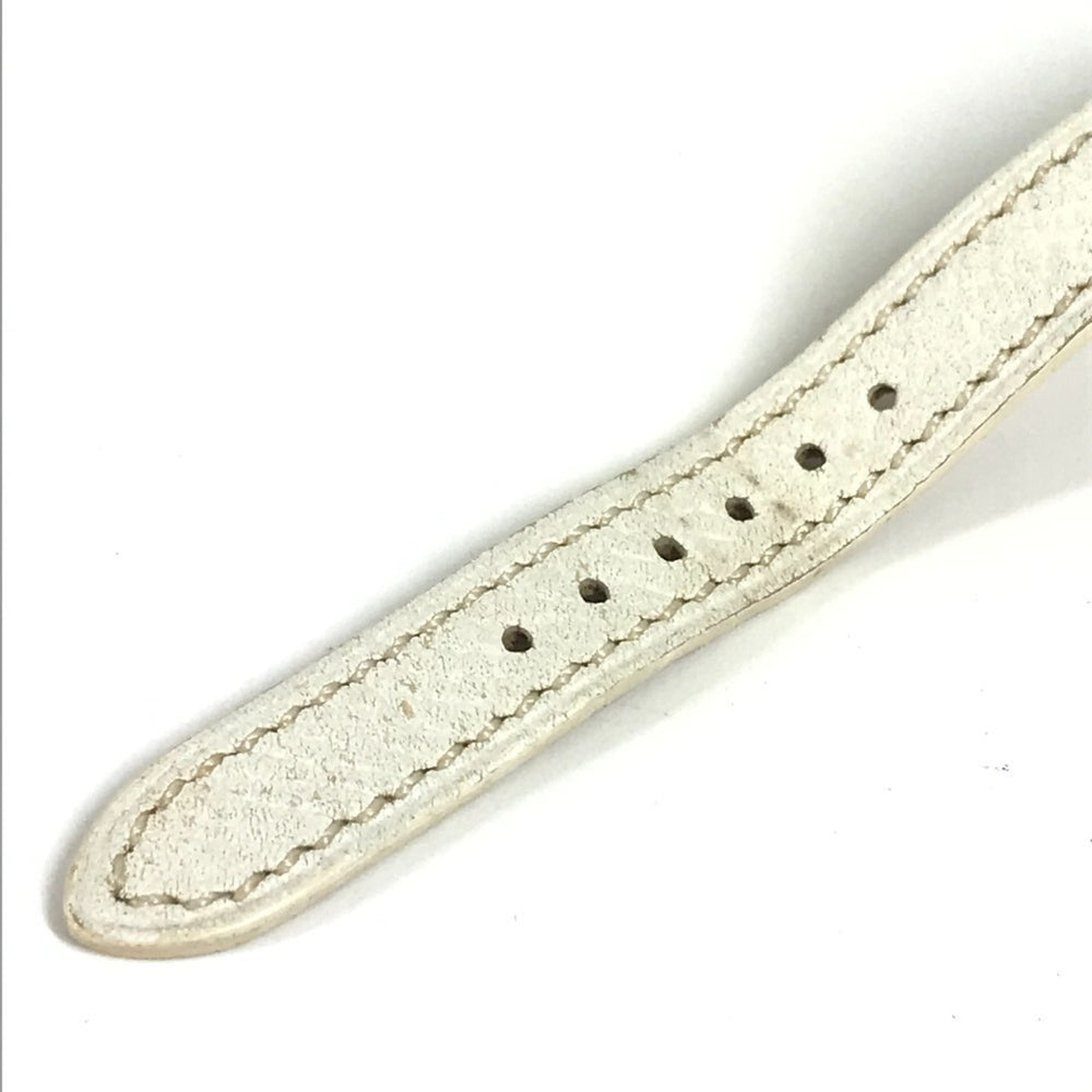 HERMES CL4.230 Clipper Nacle 12-Piece Diamond Women's Watch with Leather Strap, White Leather/Stainless Steel — Very Good