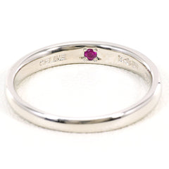 Celine PT1000 Platinum Ring, 1 Ruby (0.02ct), Total Weight 5.3g, Like New Condition — Like New