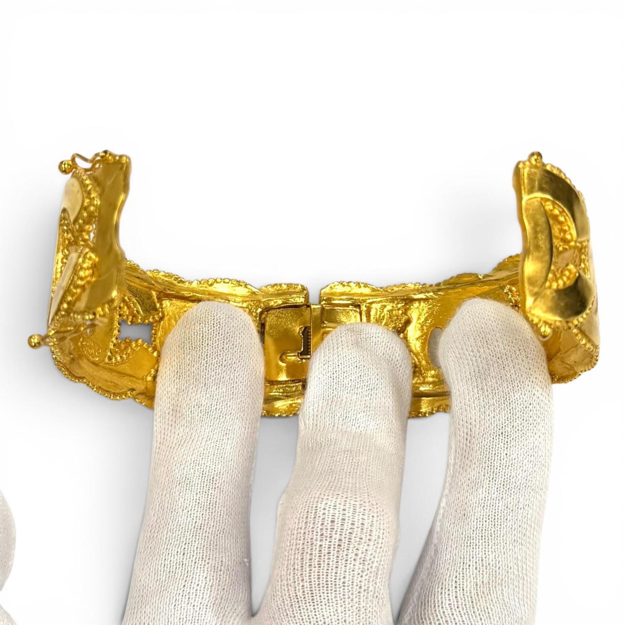 CHANEL Vintage 96A Coco Mark Bangle Bracelet, Gold, Made in France, Women's, with Box — Like New
