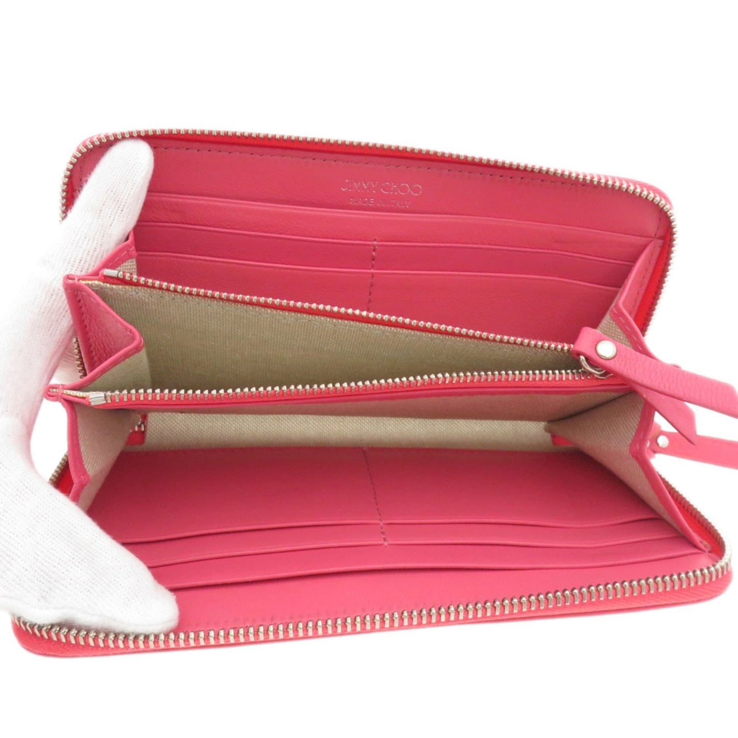 Jimmy Choo motif long wallet in calf leather for women