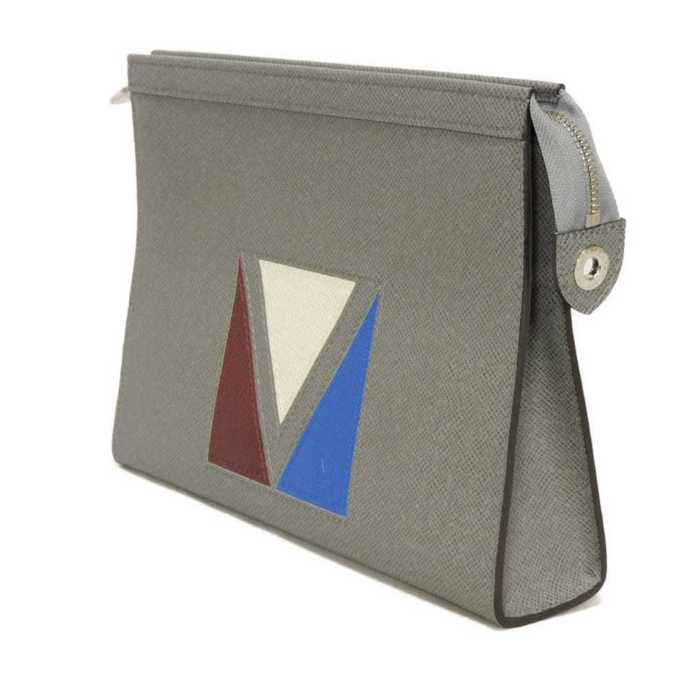 Louis Vuitton LOUIS VUITTON Clutch Bag Pochette Voyage MM America's Cup Grey RFID IC Chip Unused Taiga Glacier M59147 Men's — New - Store Return