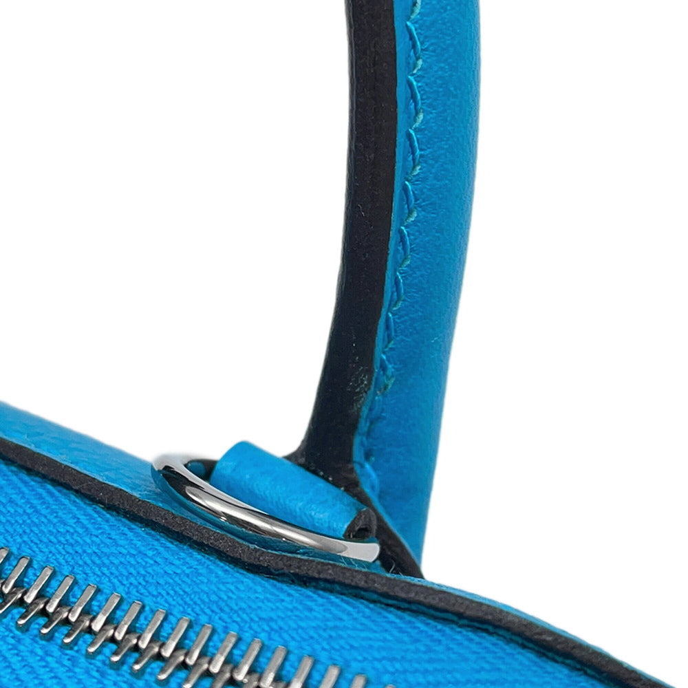 Hermes Bolide 1923 Mini Blue Zanzibar Evercolor W stamp HERMES 2-way shoulder bag handbag women's — Like New