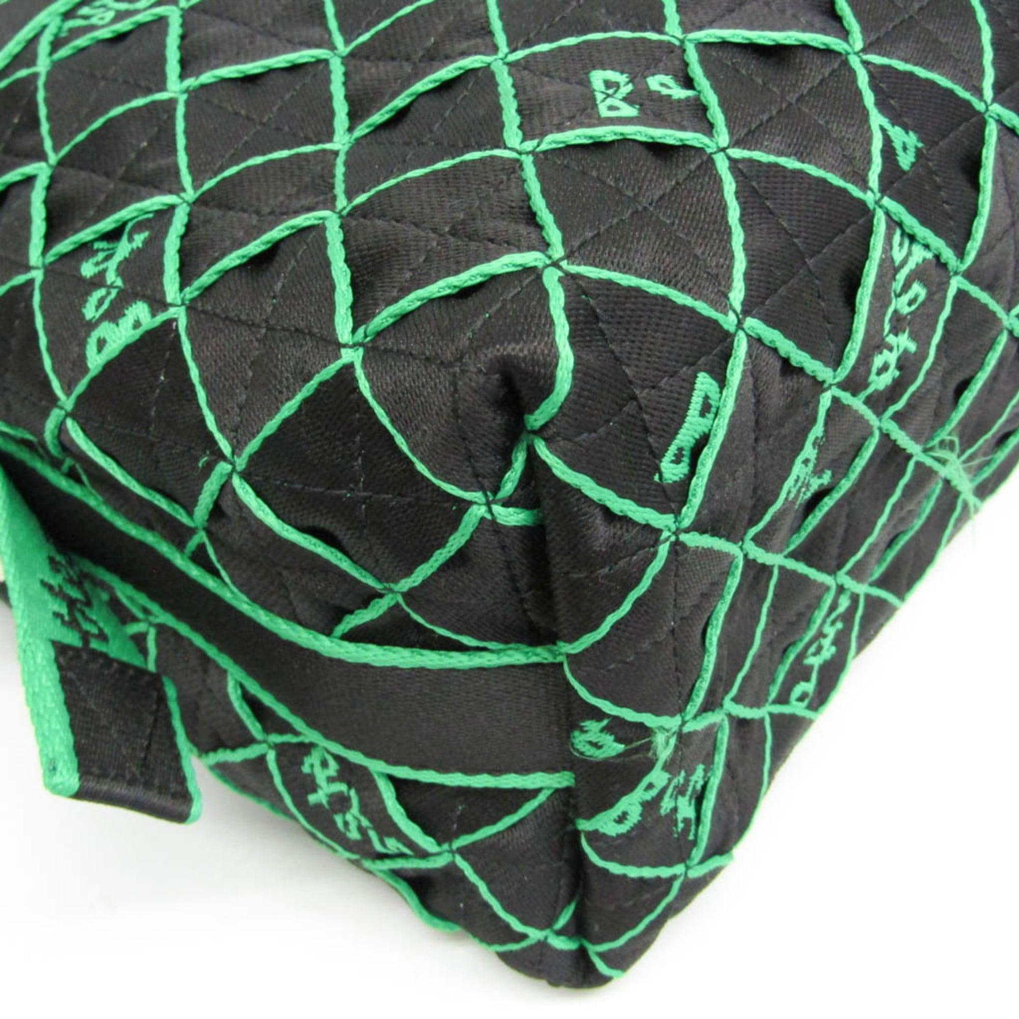 Bottega Veneta Lightweight Webbing Intrecciato 679970 Men's Polyamide Boston Bag,Shoulder Bag Black,Green — Like New
