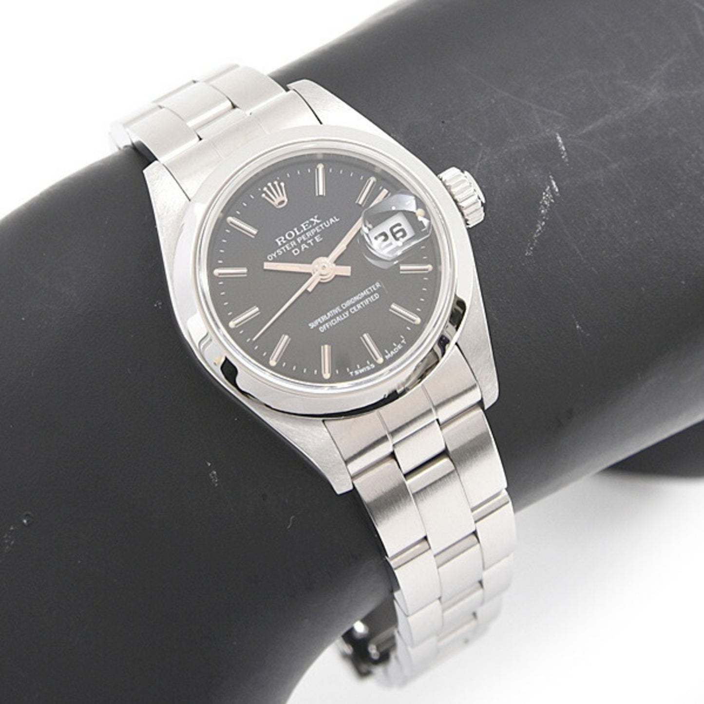 Rolex Watch Women's Oyster Perpetual Date Automatic U-number Black Dial Stainless Steel ROLEX 69160