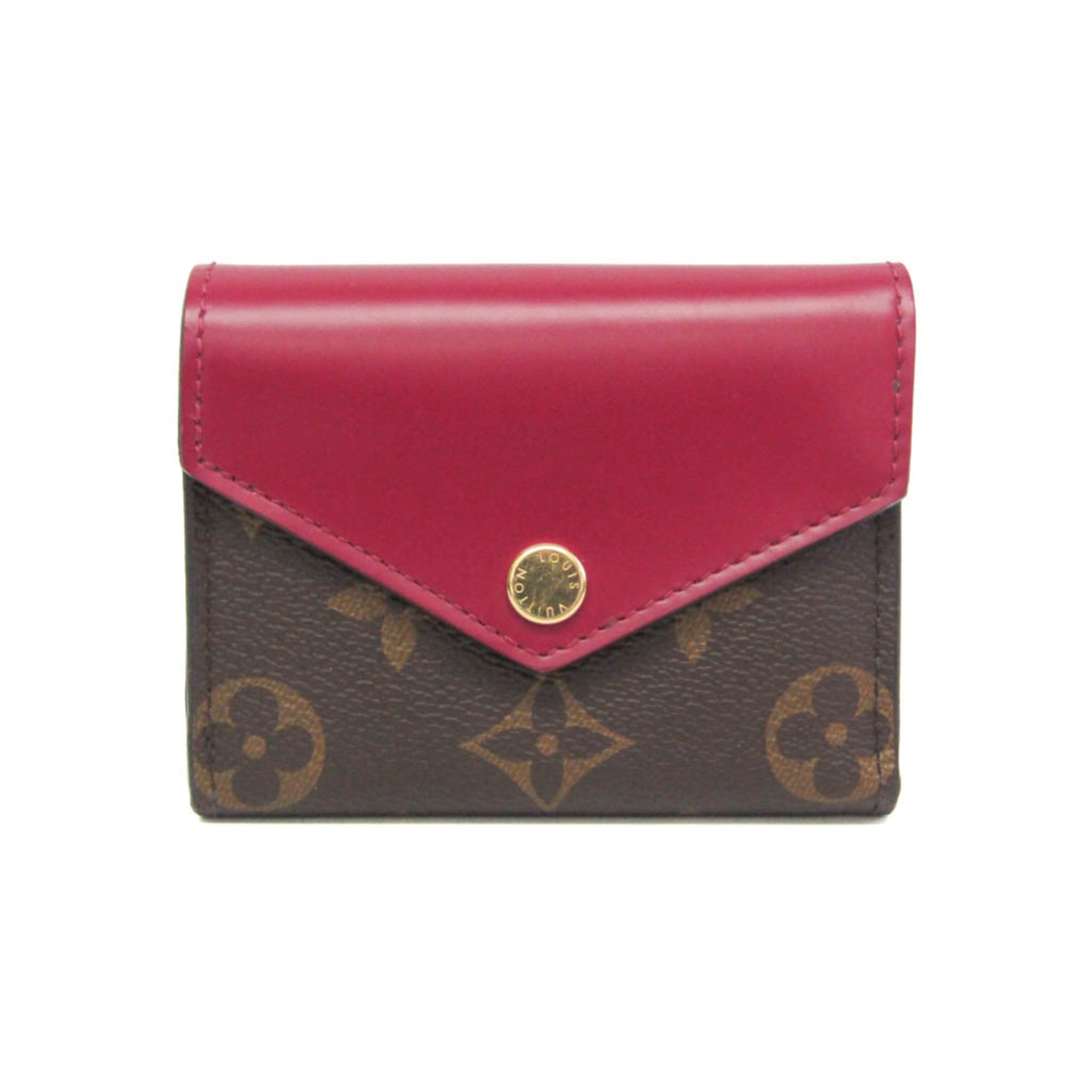 Louis Vuitton Monogram Zoe Wallet M62932 Women's Monogram,Leather Wallet (tri-fold) Brown,Fuchsia