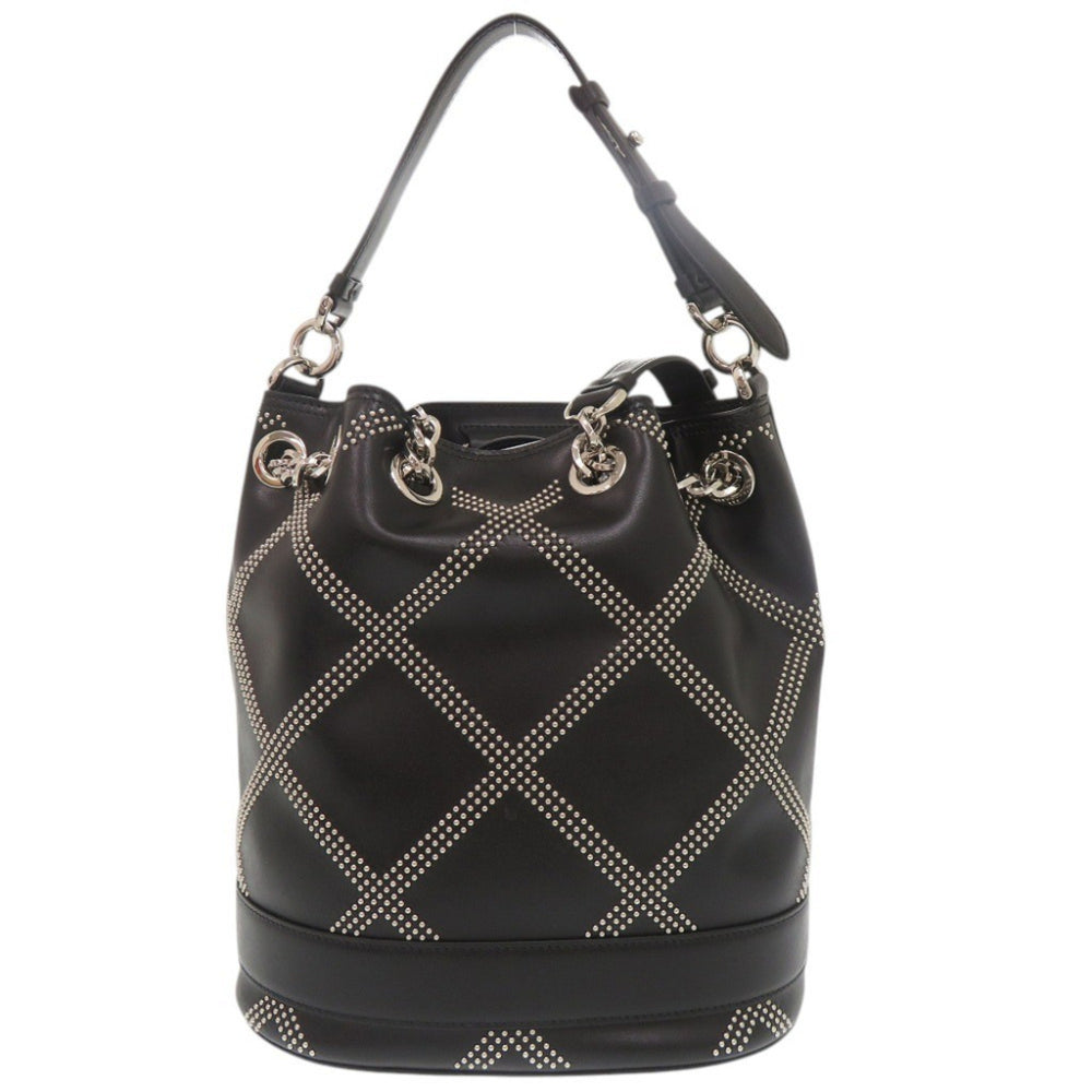 Salvatore Ferragamo Vara Ribbon Studded Bucket Bag, Leather, Black, 2-Way Handbag/Shoulder 0772Salvatore — Like New