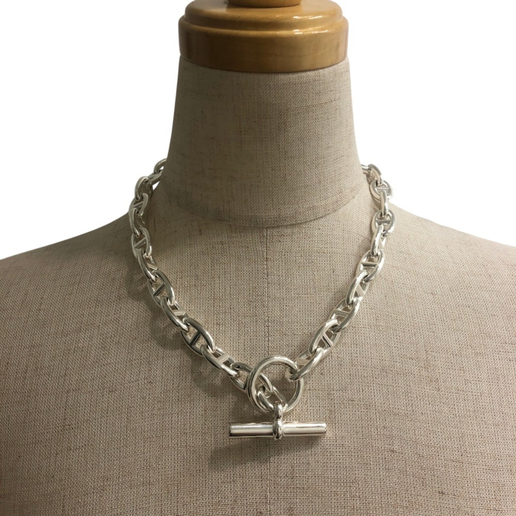 HERMES Chaine d'Ancre GM 31-link accessory jewelry necklace SV925 men's women's silver — New