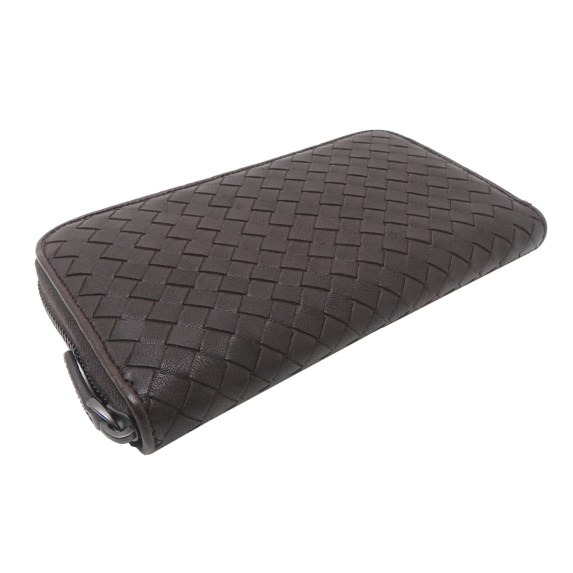 Bottega Veneta Intrecciato Women's/Men's Long Wallet 518389 Leather Brown