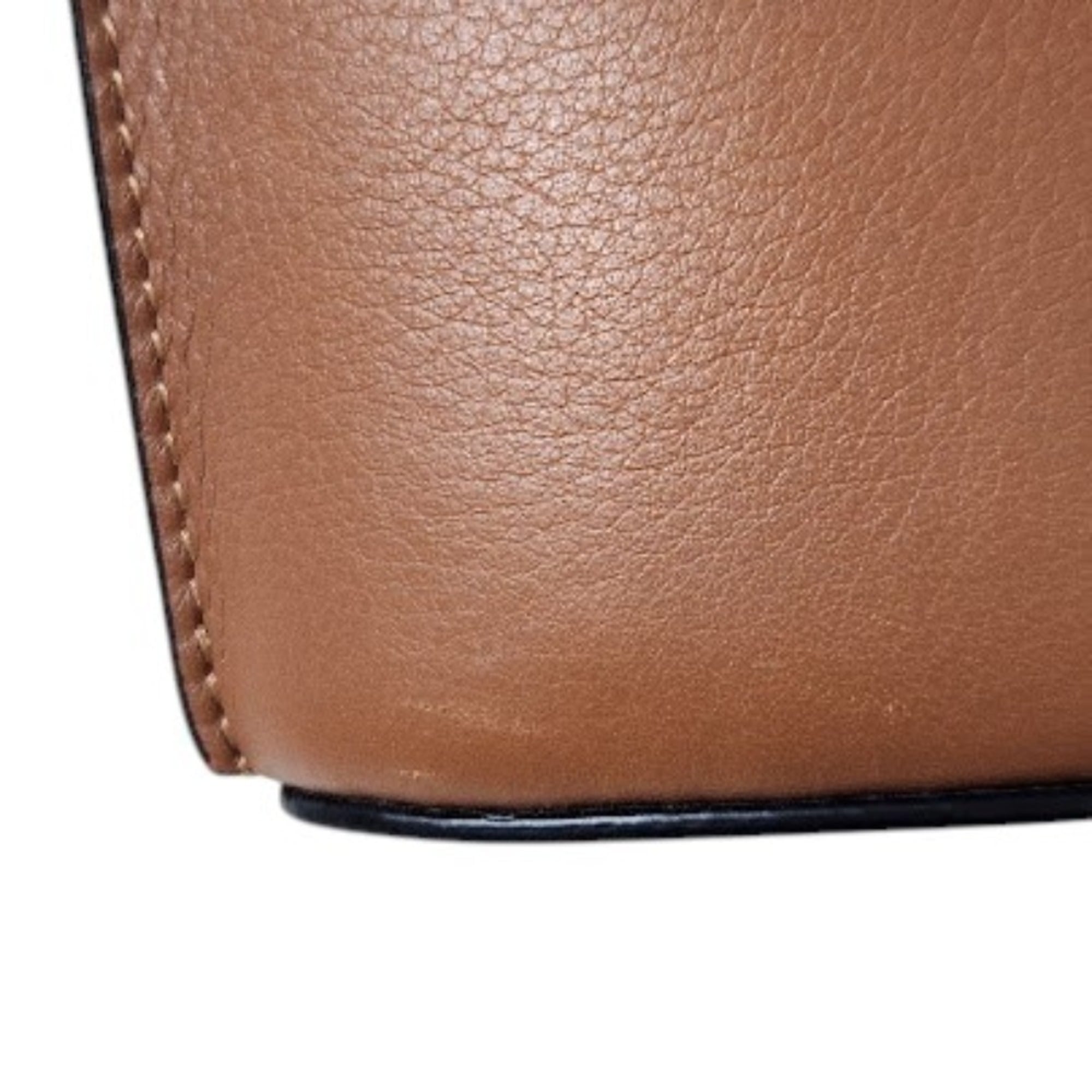 LOEWE Anagram Dice Pocket Leather Shoulder Bag 062304 Brown Women's — Like New