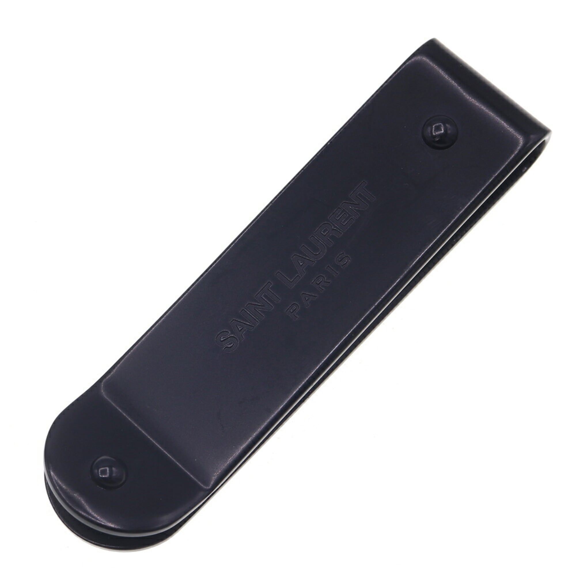 Saint Laurent Money Clip 485362 Black Metal Bill for Men