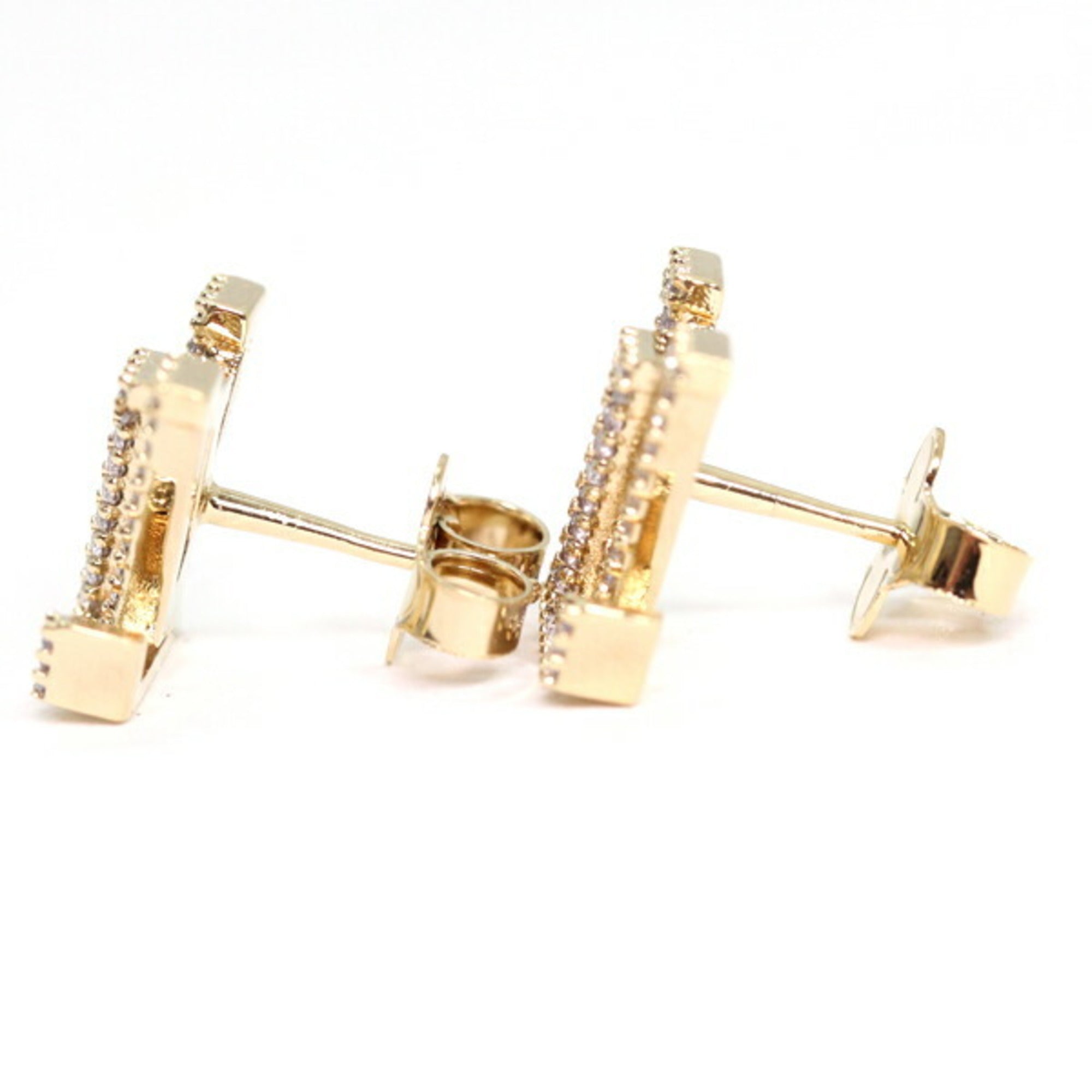 Louis Vuitton Earrings - LV Iconic Strass M00609 Gold Rhinestone Women's LOUIS VUITTON T5823 — Like New