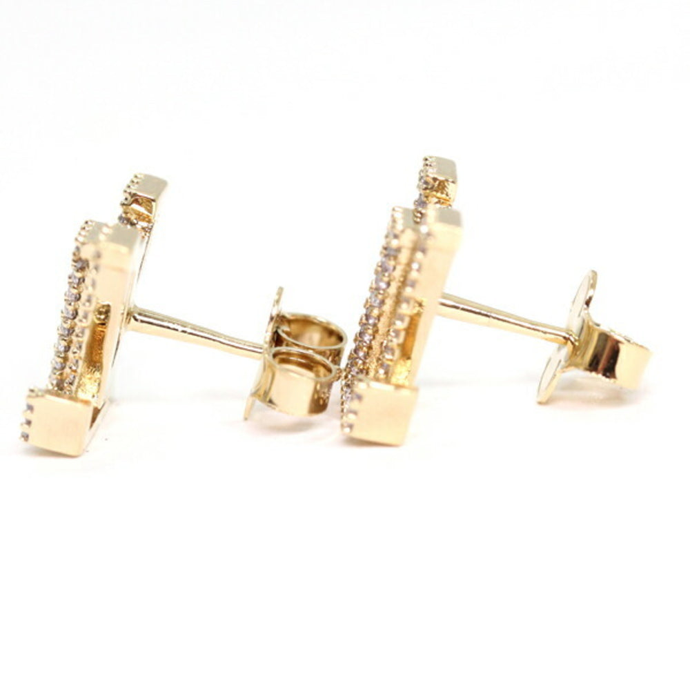 Louis Vuitton Earrings - LV Iconic Strass M00609 Gold Rhinestone Women's LOUIS VUITTON T5823 — Like New