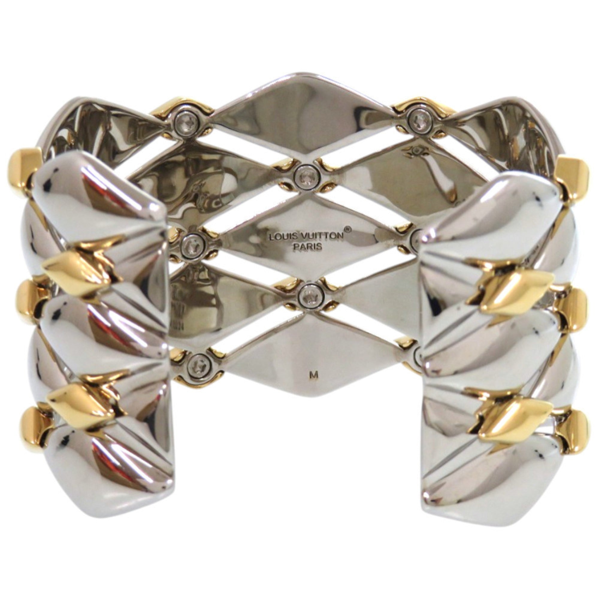 Like new Louis Vuitton Maltage Stud Bracelet R94057 Metal Gold Bangle 0705 LOUIS VUITTON — Like New