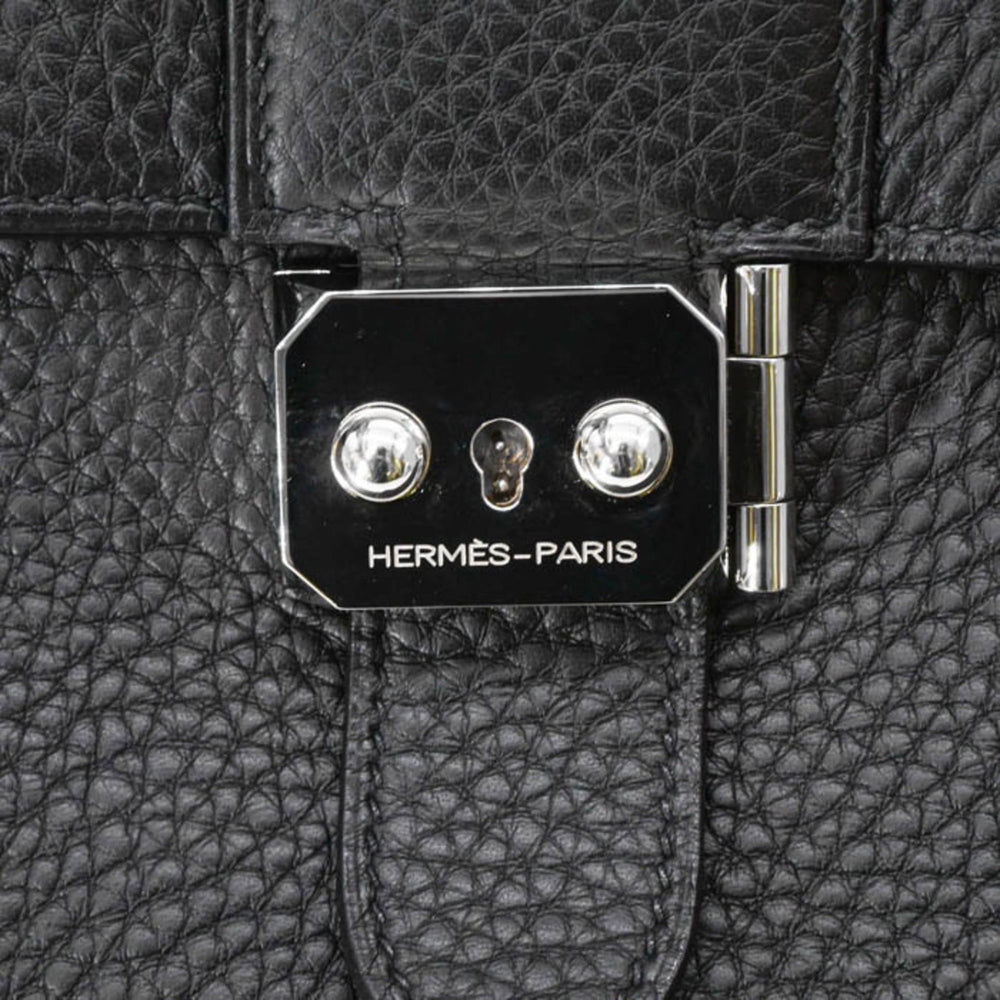 HERMES Sac à Dépêches 27 Handbag Business Bag Taurillon Clemence Leather Black — Like New