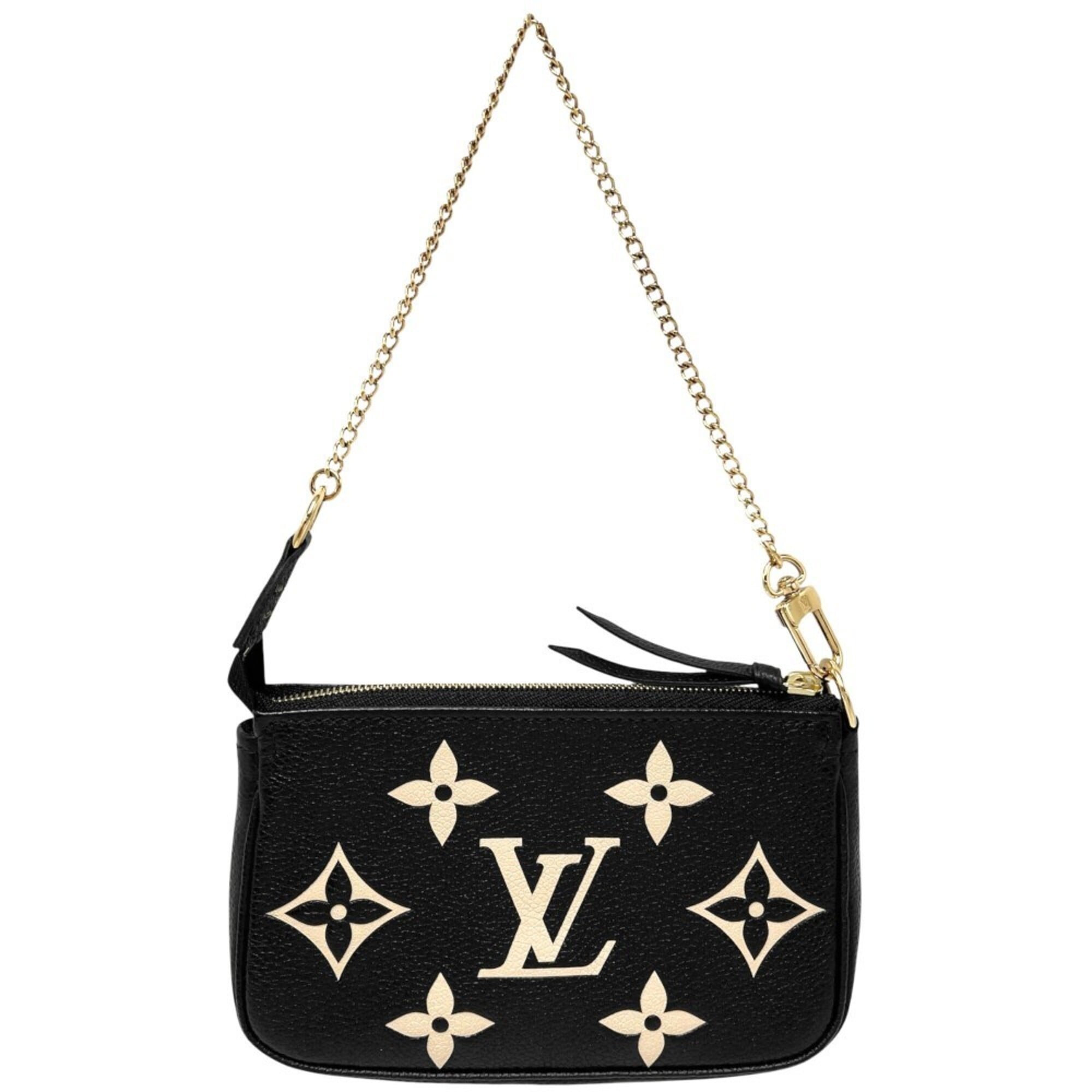 Louis Vuitton Women's Mini Pochette Accessoires Bicolor Accessory Pouch LOUIS VUITTON M80732 Monogram Empreinte Black with Gold Hardware — Like New