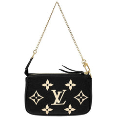 Louis Vuitton Women's Mini Pochette Accessoires Bicolor Accessory Pouch LOUIS VUITTON M80732 Monogram Empreinte Black with Gold Hardware — Like New