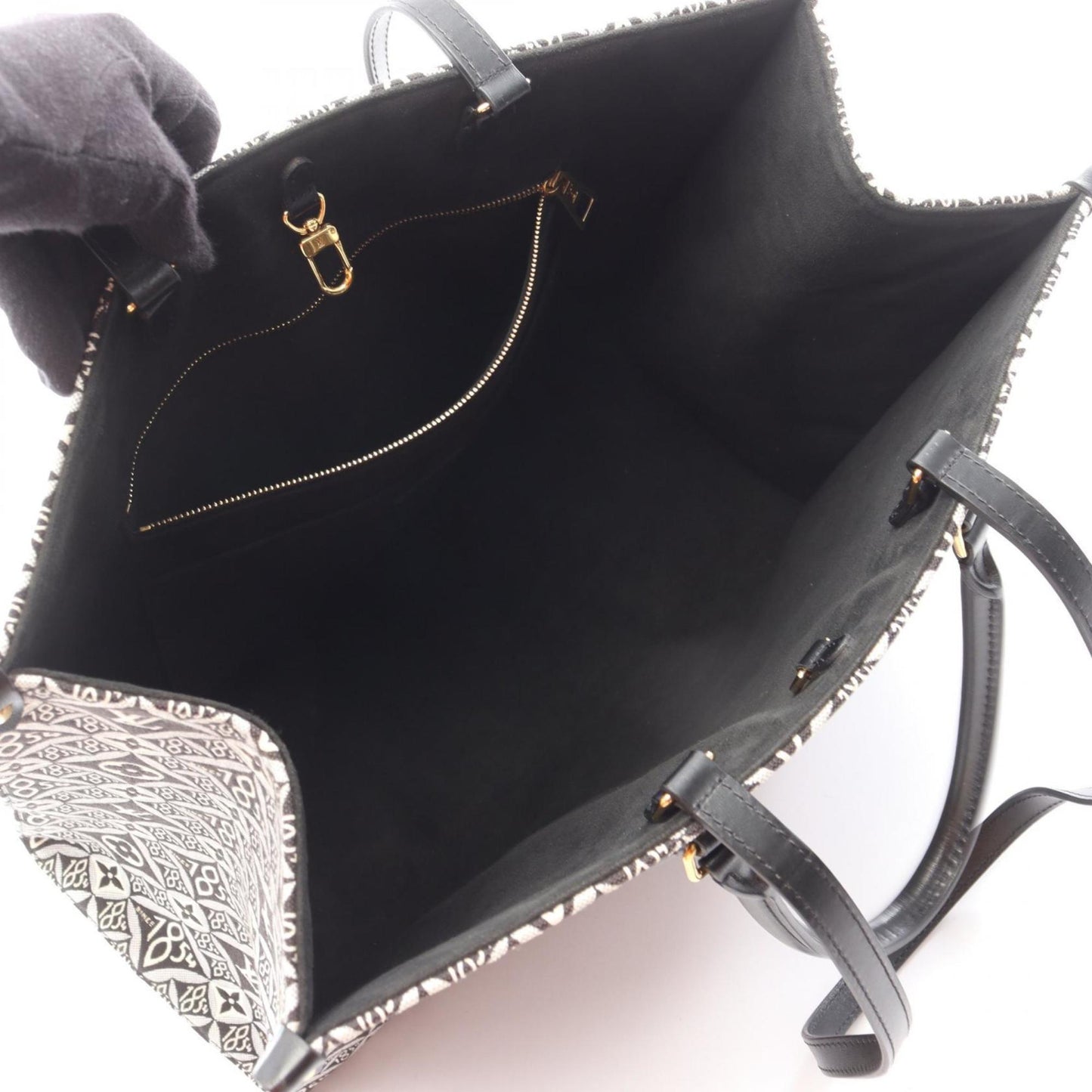 Louis Vuitton On the Go GM Since 1854 Tote Bag, Canvas and Leather with Monogram Jacquard, Women's, Gray Black, M57207