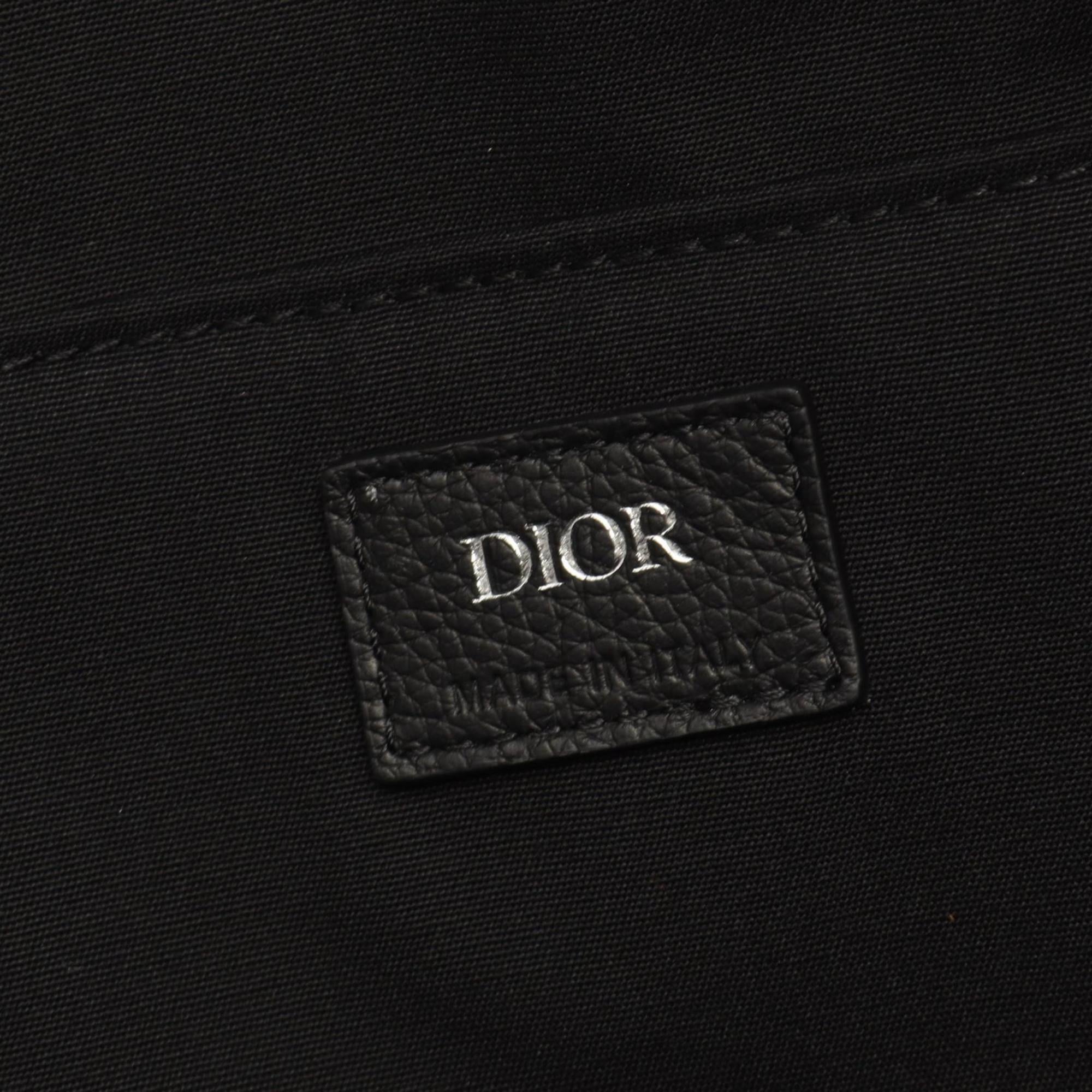 Christian Dior Dior Rider Oblique Jacquard Backpack/Handbag in Canvas and Leather, Men's, Beige, Navy, Black, 1VOBA088YKY