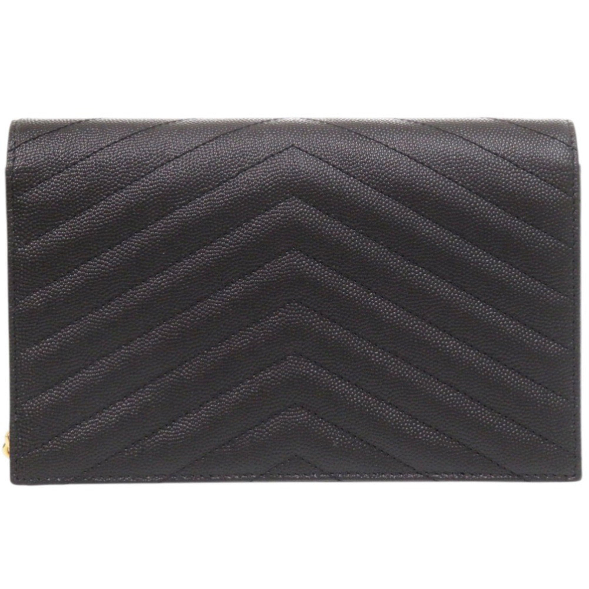 Yves Saint Laurent Like new Saint Laurent Paris Cassandra Envelope Wallet with Chain 742920, black leather chain shoulder bag, 1490 — Like New