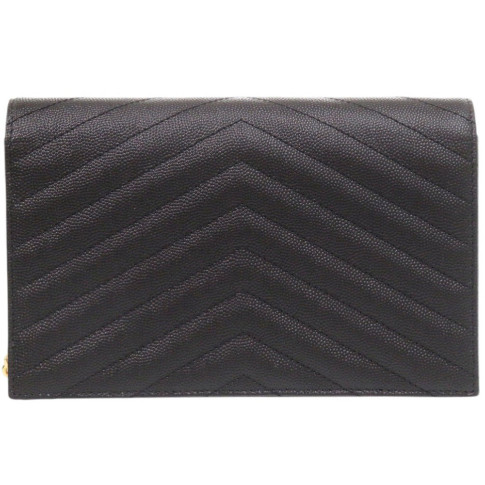 Yves Saint Laurent Like new Saint Laurent Paris Cassandra Envelope Wallet with Chain 742920, black leather chain shoulder bag, 1490 — Like New