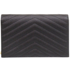 Yves Saint Laurent Like new Saint Laurent Paris Cassandra Envelope Wallet with Chain 742920, black leather chain shoulder bag, 1490 — Like New