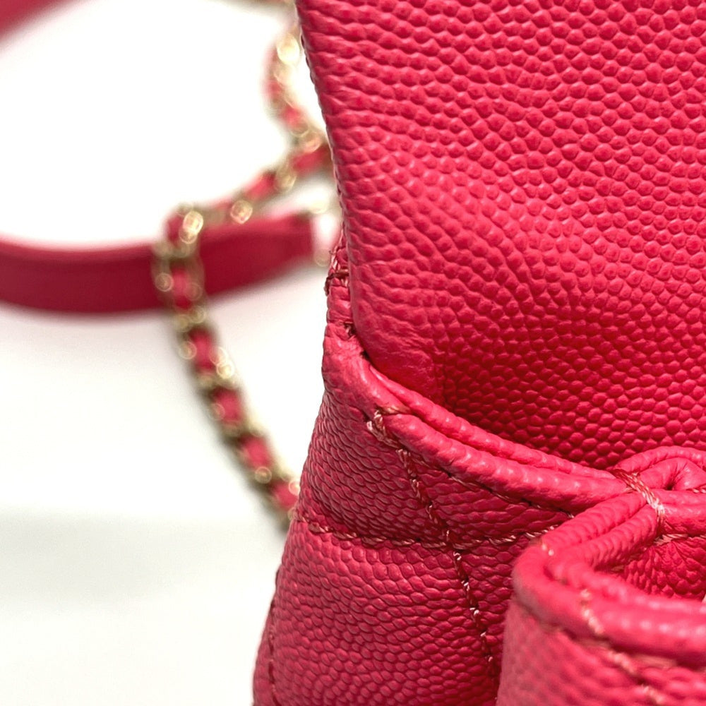 CHANEL AS2215 Coco Handle XXS/Coco 19 2-Way Handbag, Caviar Skin, Coral Pink, Like New — Like New