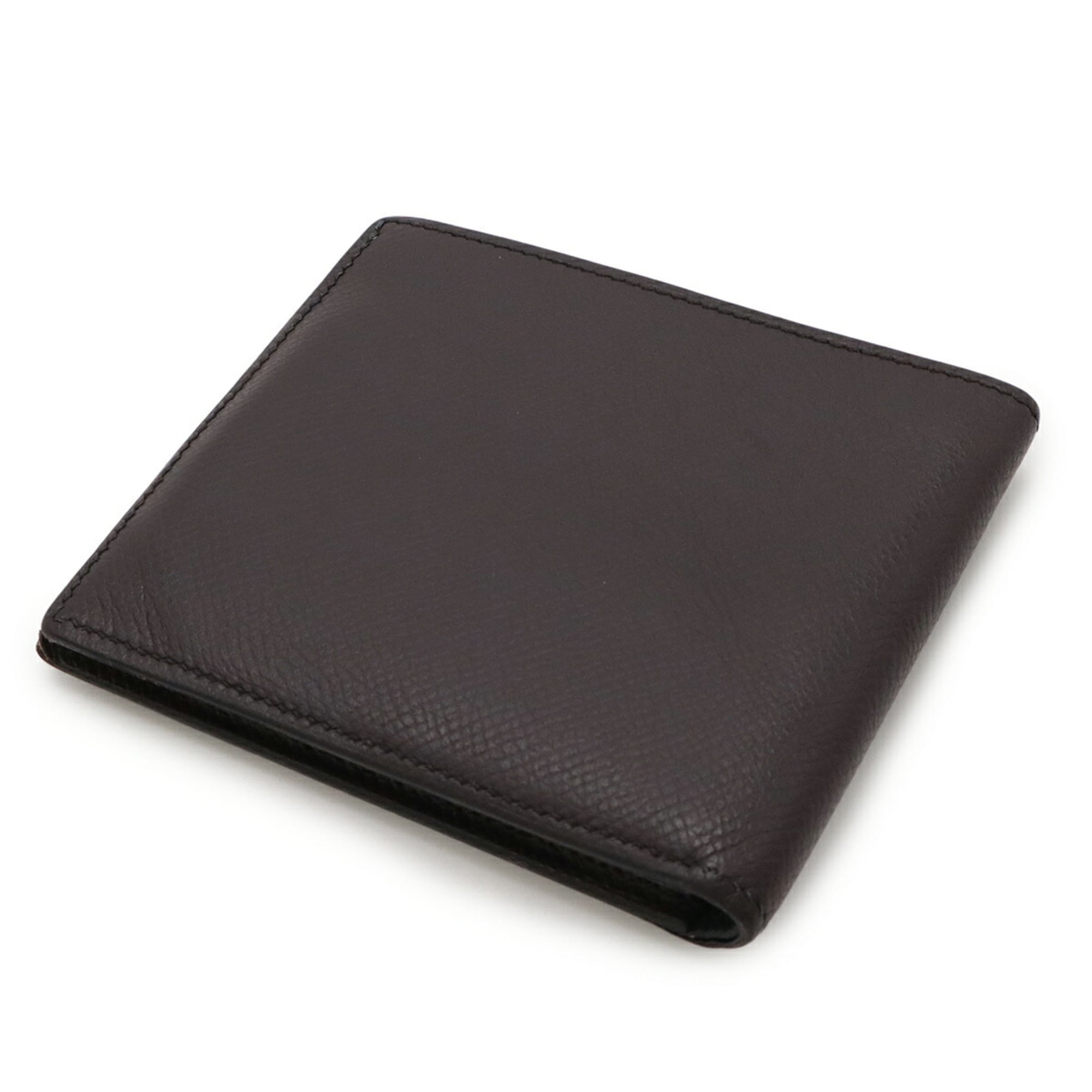 HERMES MC2 Copernicus Bi-fold Wallet in Evercolor Leather, Two-Tone Macassar Brown and Navy, D Stamp