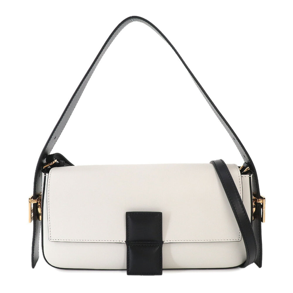 Fendi Bucket Twist 2-way Hand/Shoulder Handbag, Leather, White/Black, 8BR821, Gold Hardware — New - Store Return