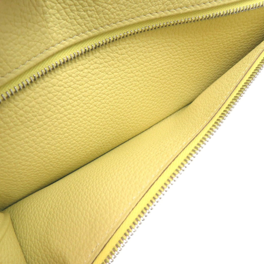 Hermes Excellent condition Hermès Dogon Long Wallet, Togo Jaune Poussin, T stamp, 1041