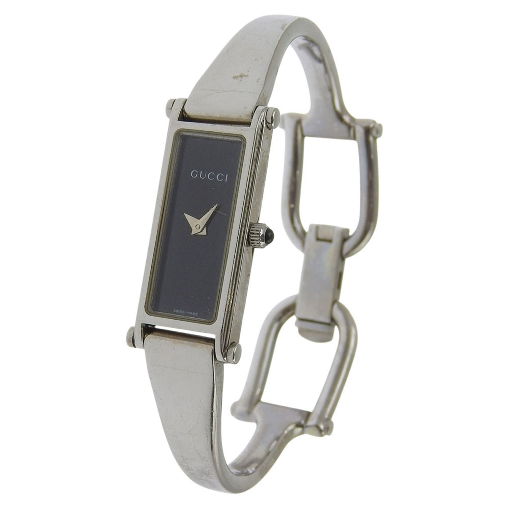 Gucci 1500L Stainless Steel Quartz Analog Watch with Black Dial for Women — Good