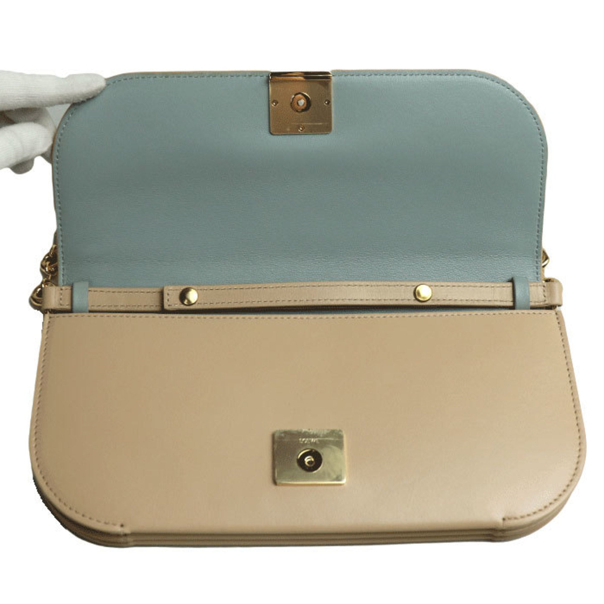 LOEWE Goya Long Chain Clutch Bag Beige A896O45X01 Women's — Like New