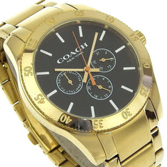 Coach Day Date Watch CA133.2.95.1754 Gold Plated Quartz Multi-Hand Analog Display Black Dial Men's I220823031 — Good
