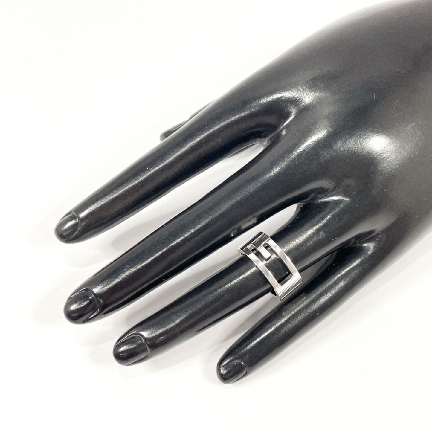 GUCCI Branded Cutout G Ring, 925 Sterling Silver, 7.5mm, Women's