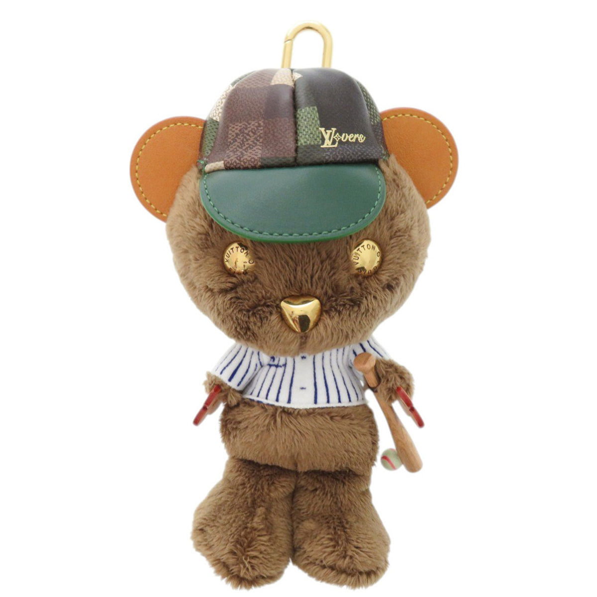 Louis Vuitton Bear Baseball M03177 Faux Fur Brown Keychain Accessory Bag Charm LV 0469 LOUIS VUITTON — Like New