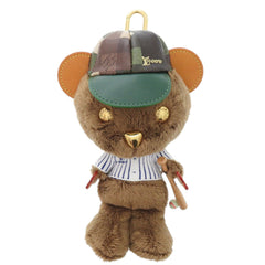 Louis Vuitton Bear Baseball M03177 Faux Fur Brown Keychain Accessory Bag Charm LV 0469 LOUIS VUITTON — Like New