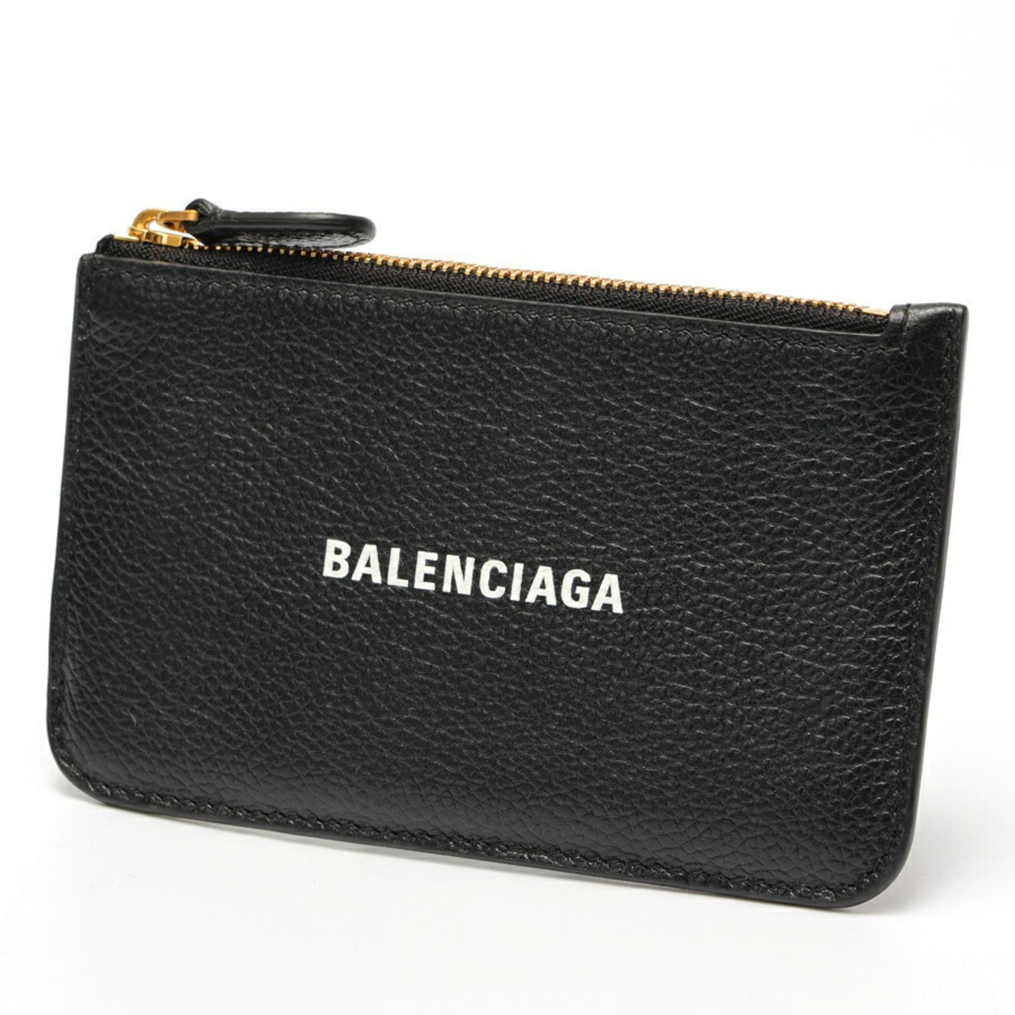 Balenciaga BALENCIAGA Coin Card Holder Case 637130 Kataoshi Leather Black E-159488
