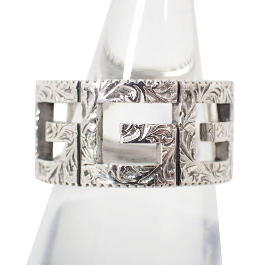 GUCCI SV925 Arabesque Square G Wide Ring, Size 12.5