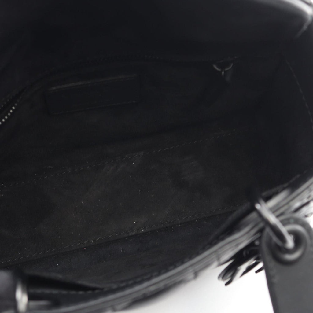 Christian Dior Dior LADY DIOR MY ABCDIOR Lady Small Cannage Handbag, Leather, Women's, Black