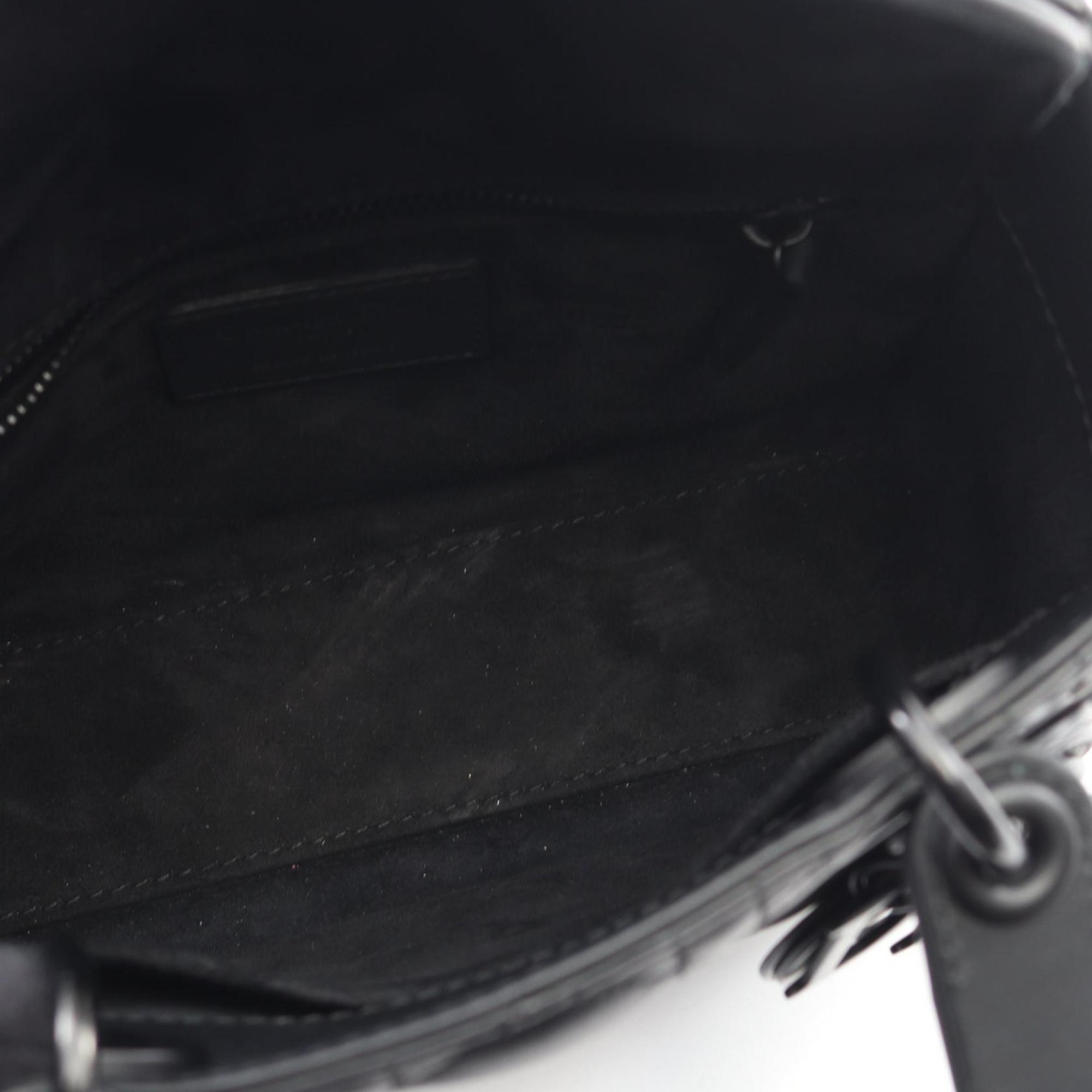 Christian Dior Dior LADY DIOR MY ABCDIOR Lady Small Cannage Handbag, Leather, Women's, Black